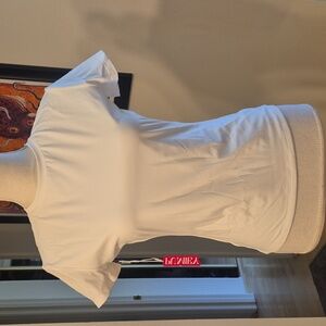 Pumiey White Short Sleeve Shirt Stretchy